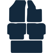 Image of the mat template for Volkswagen Touran (5 Piece Set - No Fixing Holes) (2003 - 2005) Car Mats
