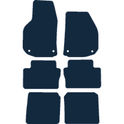 Image of the mat template for Vauxhall Zafira B (7 Seater) 6 Piece Set (2006 - 2014) Car Mats