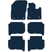 Image of the mat template for Volkswagen Touran 7 Seater 6 Piece Set (Oval Clips) (2005 - 2007) Car Mats