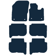 Image of the mat template for Volkswagen Touran 7 Seater 6 Piece Set (Round Clips) (2007 - 2010) Car Mats