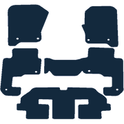 Image of the mat template for Land Rover Discovery 3 7 Seat Fixing Rings Front & Clips Rear Car Mats