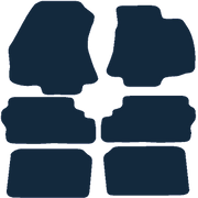 Image of the mat template for Vauxhall Zafira A (7 Seater) 6 Piece Set (No Clips) (1998 - 2005) Car Mats