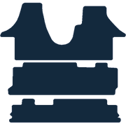 Image of the mat template for Volkswagen Transporter T5 Minibus 9 Seater (2004 - 2015) Minibus Mats