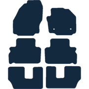 Image of the mat template for Ford S-Max 7 Seater Round Clips (2011 - 2015) Car Mats