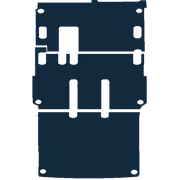 Image of the mat template for Volkswagen Transporter T5 Shuttle (LWB) 3 Section Rear (2004 - 2015) Van Mats