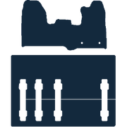 Image of the mat template for Ford Transit Custom Crew Cab 1 Rear Seat (2013 - 2015) Van Mats