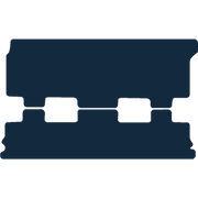 Image of the mat template for Volkswagen Transporter T5 9 Seater (Rear Over Mats When All Seats Are Singles) Van Mats