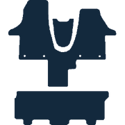 Image of the mat template for Volkswagen Transporter T6.1 Walkthrough + Twin Side Doors Rear Mat (3 Single Seats) (2019 - Present) Van Mats